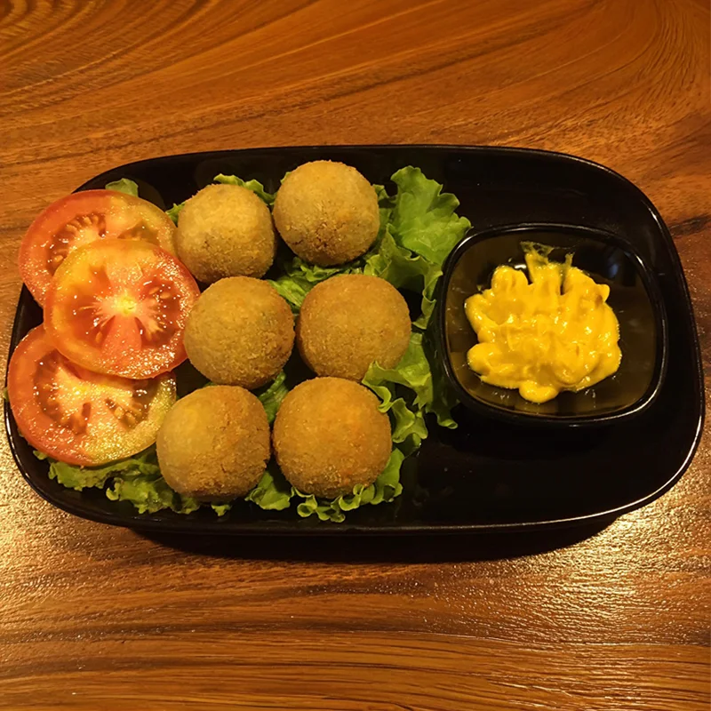 Dutch bitterballen served with dipping sauce