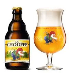 La Chouffe Belgian beer with gnome logo