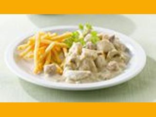 Vol-au Vent is ceamy chicken stew with mushrooms